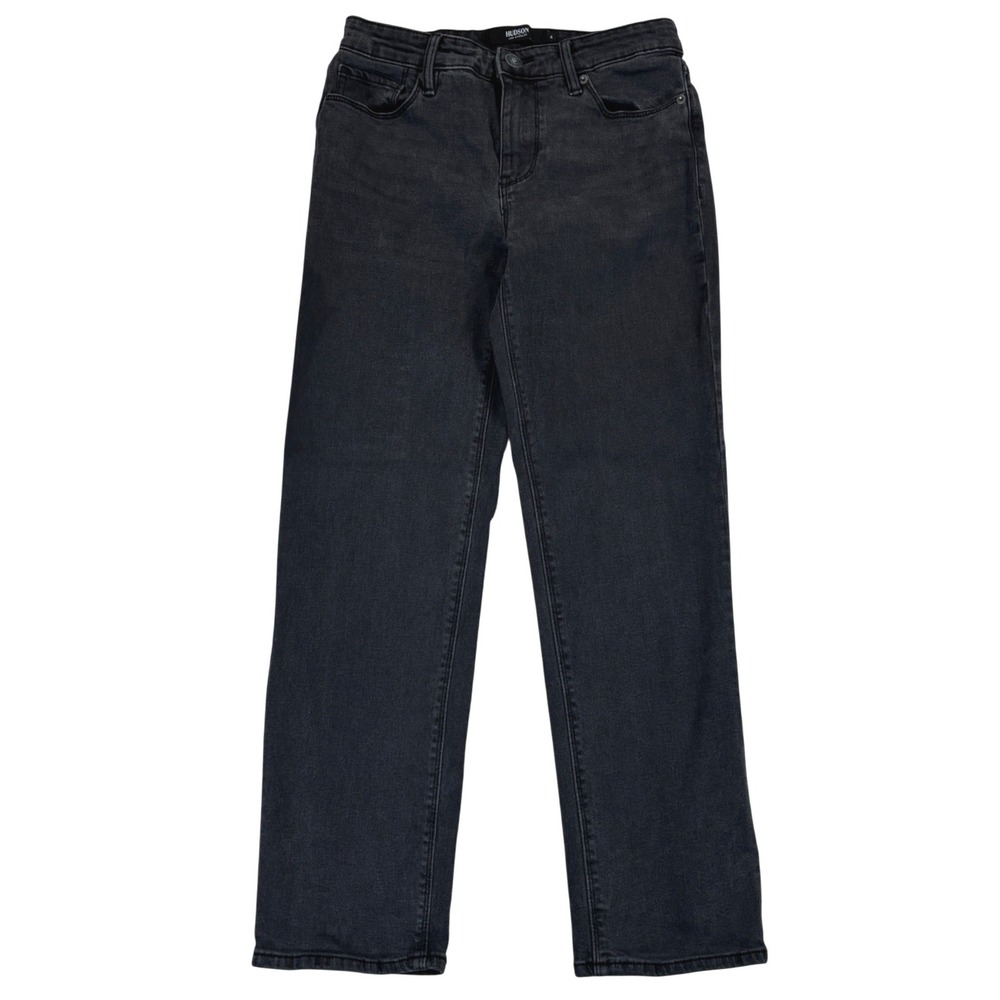 Hudson Los Angeles Womens Size 4 High Rise Straight Leg Jeans Faded Black Denim